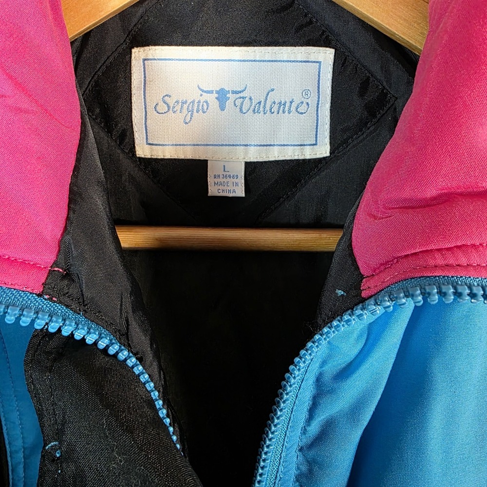 NEW Sergio Valente Ski Jacket Womens L VINTAGE 80s 90s Neon Colorblock DEADSTOCK - Picture 7 of 11